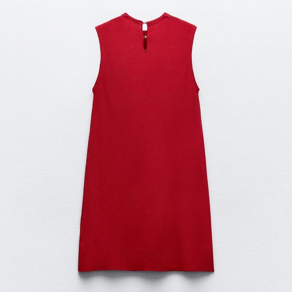 ZARA PLAIN KNIT MINI DRESS - Picture 6 of 11